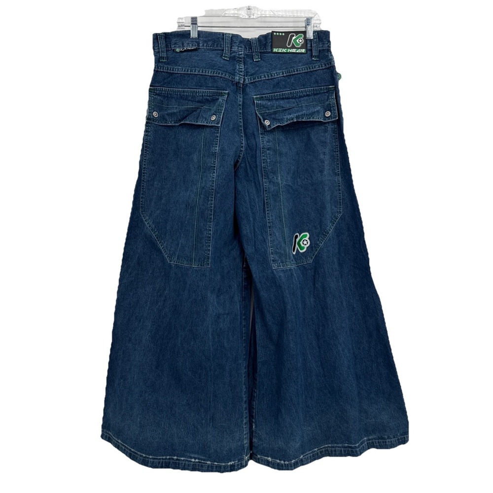 Vintage Kikwear Jeans Y2K 34 Baggy Skater Jeans Pants 90s Jnco Style Wide Leg